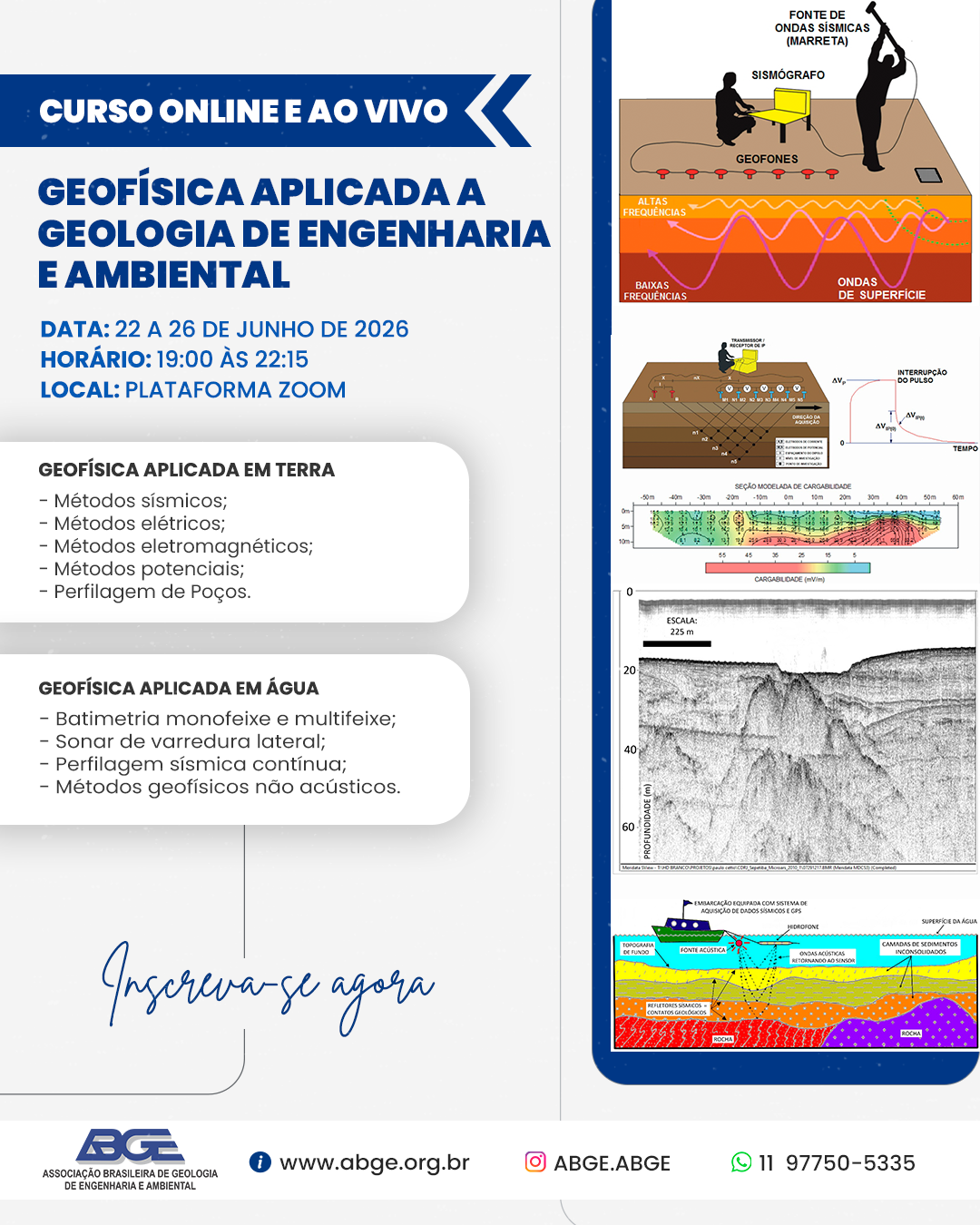 Capa do curso CURSO: GEOFÍSICA APLICADA À GEOLOGIA DE ENGENHARIA E MEIO AMBIENTE | JUN